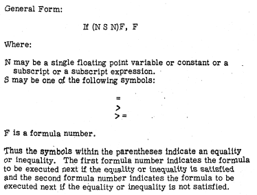 Part of the description of the if statement in the FORTRAN report.