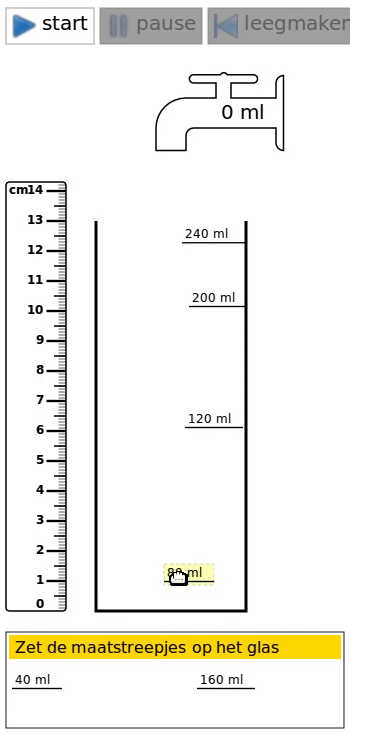 Figure 1 Creating a measuring cup of a highball glass: drag the given tick marks to the right places on the glass. (Experiment I)